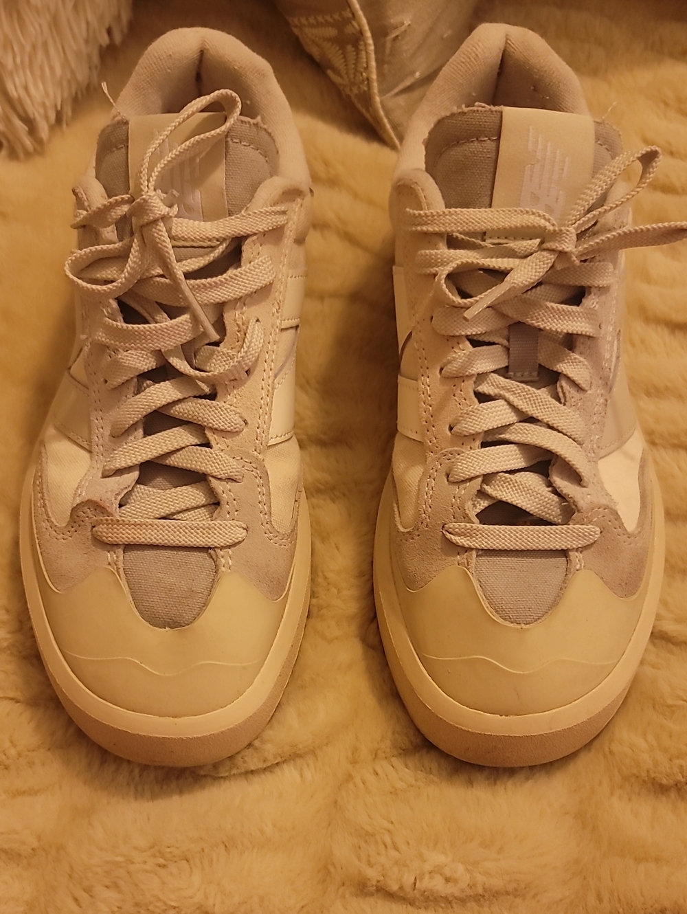Womens White/beige Platform CT 302 New Balance Sneakers Size 8